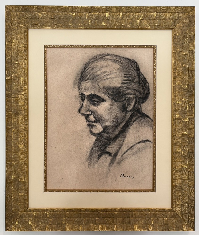 Pierre Auguste Renoir  1841-1919Graphite on Paper signed/Attributed Art  Framed