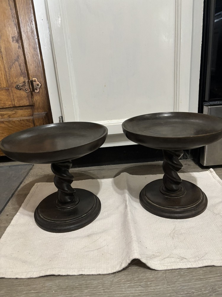 Southern Living At Home Barley Twist Pedestals Pair Original Owner