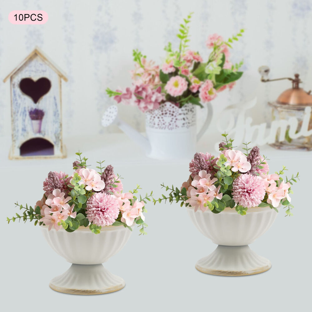 10pcs Flower Vase Wedding Arrangement Metal Vase Pots Home For Table Centerpiece