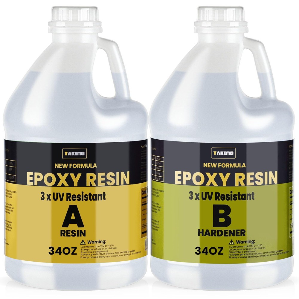 68OZ Crystal Clear UV-Resistant Epoxy Resin Kit for DIY Art Coating