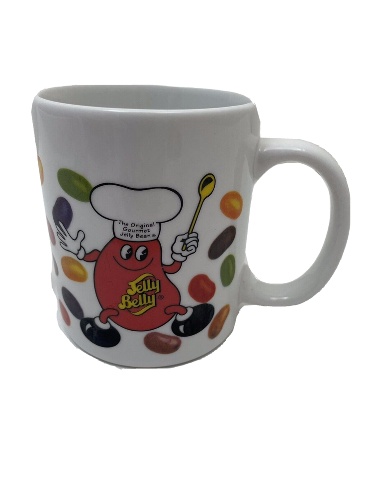 Jelly Belly Coffee Mug The Original Gourmet Jelly Bean White Ceramic Cup Vintage