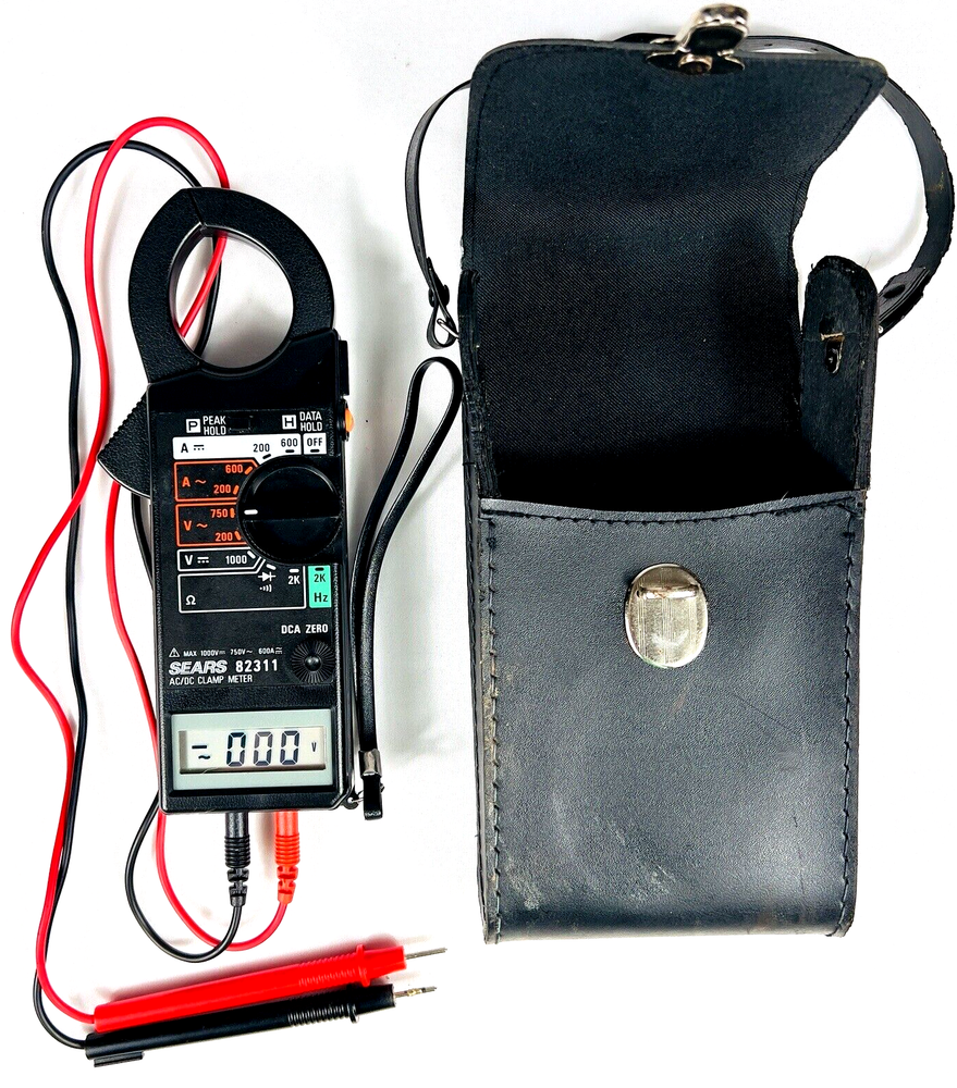 SEARS AC/DC Clamp Meter 82311 - 1000V - Serial # 90522492 w/ Bag