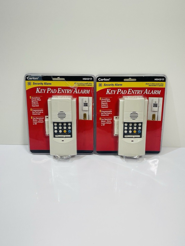 2-Pack Wireless Door Window Alarm Sensors with Programmable Keypad Entry for Home Security