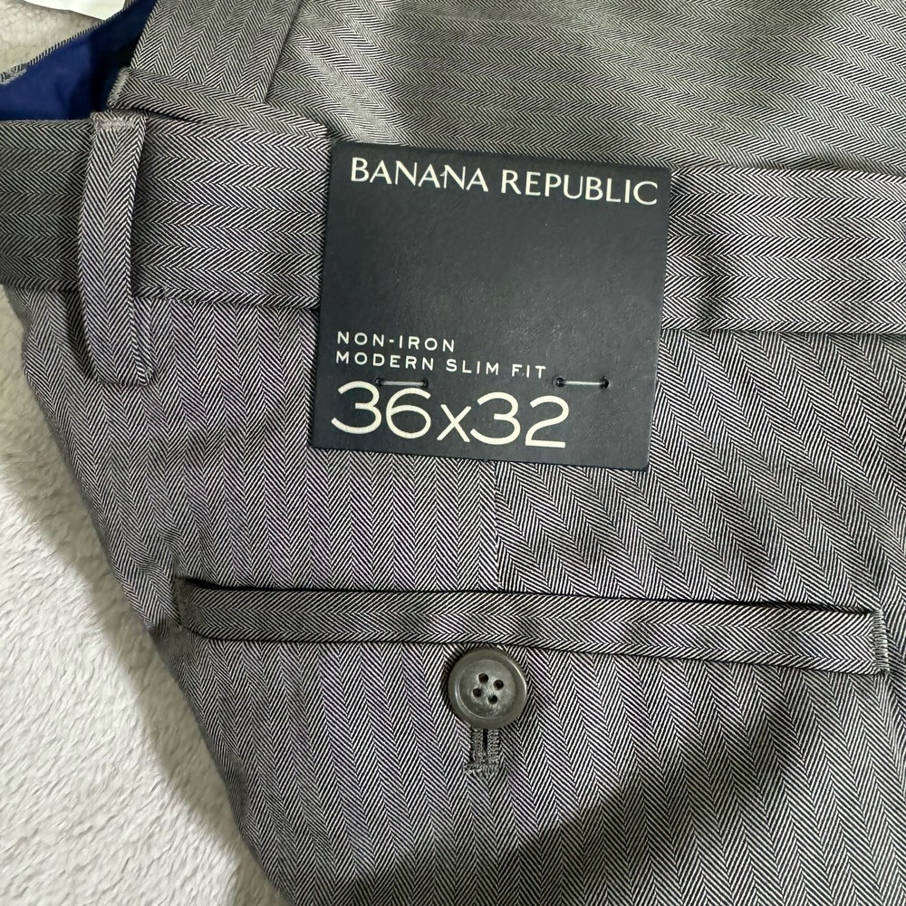 Banana Republic Dress Pants Mens 36x30 Slim Fit Non Iron Stretch Flat Front NWT