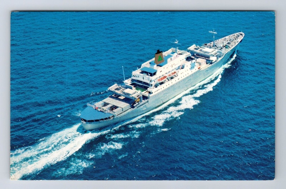 Vintage Santa Maria Santa Mercedes Delta Line Cruises Transportation Postcard  
