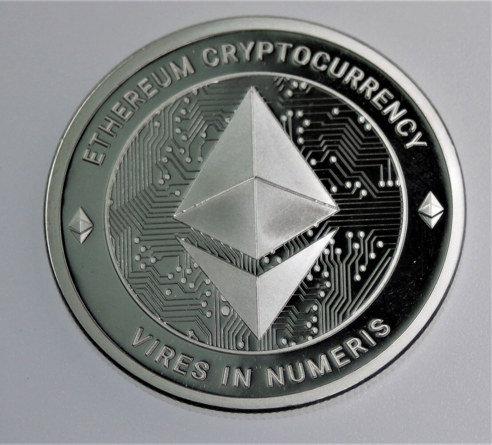 ETHEREUM Cryptocurrency Pure .999 Silver Round Coin in capsule-image