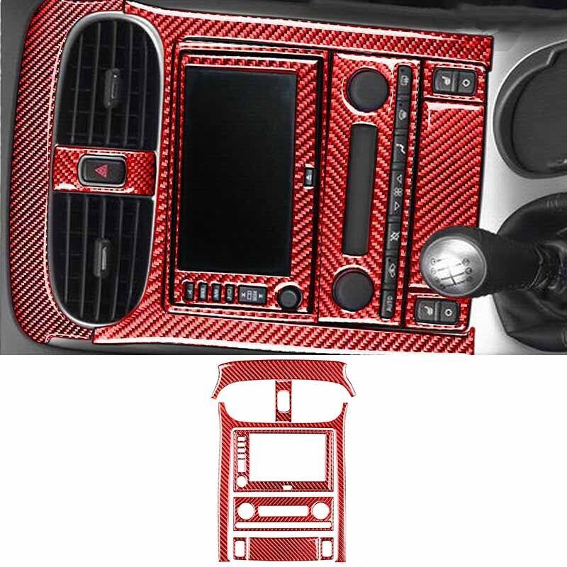 For Chevrolet Corvette C6 Carbon Fiber Center Control Panel Cover Type A Red