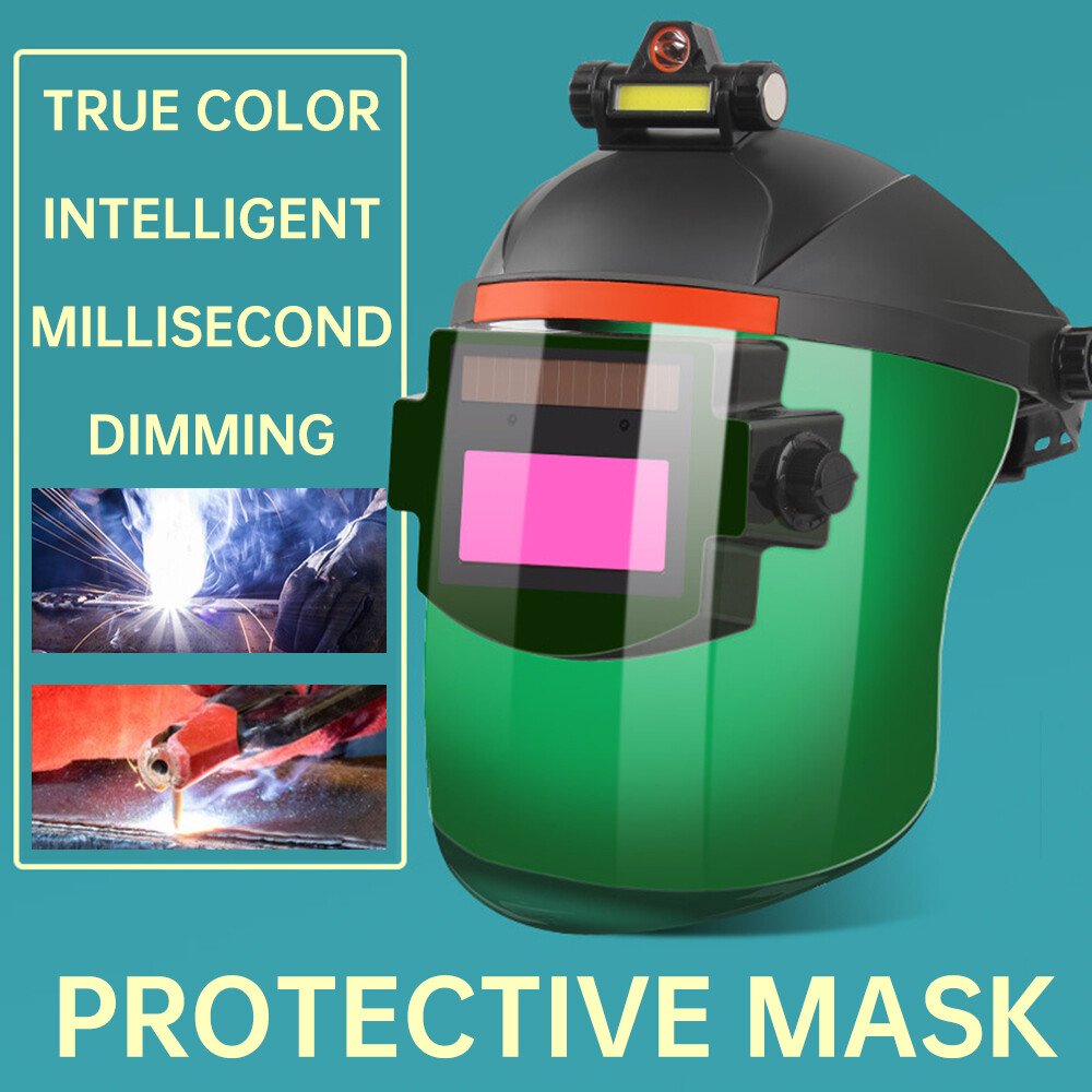 Auto Darkening Welding Helmet with Rechargeable Headlight for Welders