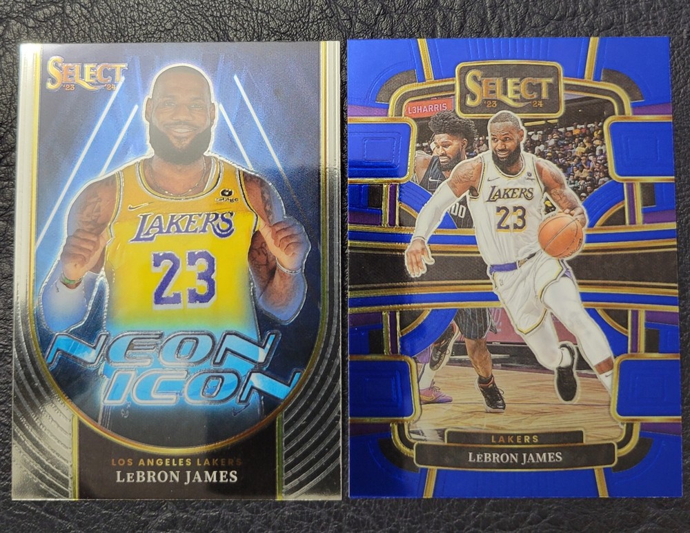 LeBron James 2023-24 Select Neon Icons Insert & Concourse 12 LA Lakers Cavaliers