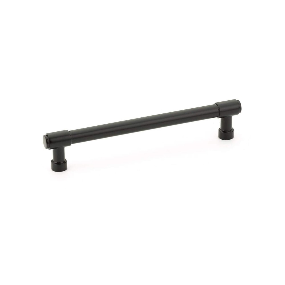 Emtek 6 Inch Flat Black Jasper Modern Industrial Cabinet Pull 86689US19