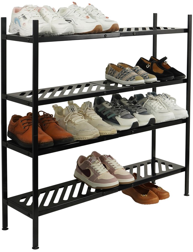 4-Tier Stackable Shoe Rack – Freestanding Storage Organizer for Shoes