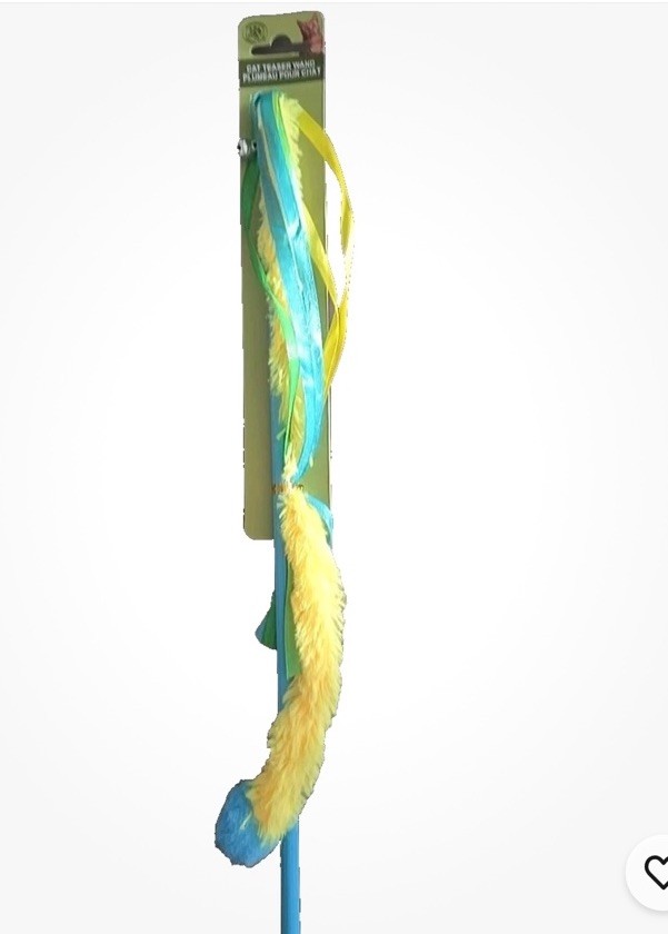 1 PC Colorful Pom Pom Bell Teaser Wand - Interactive Cat Toy