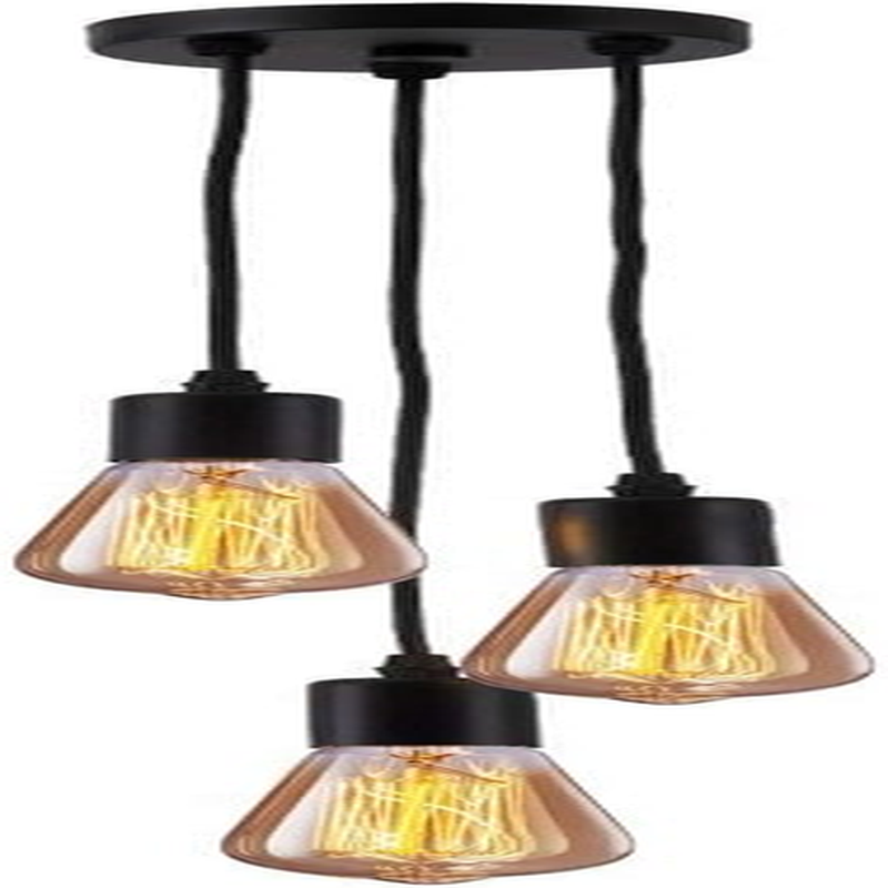 Industrial Pendant Light, Hanging Lamp Vintage Pendent Lights Hanging 3 Lights C