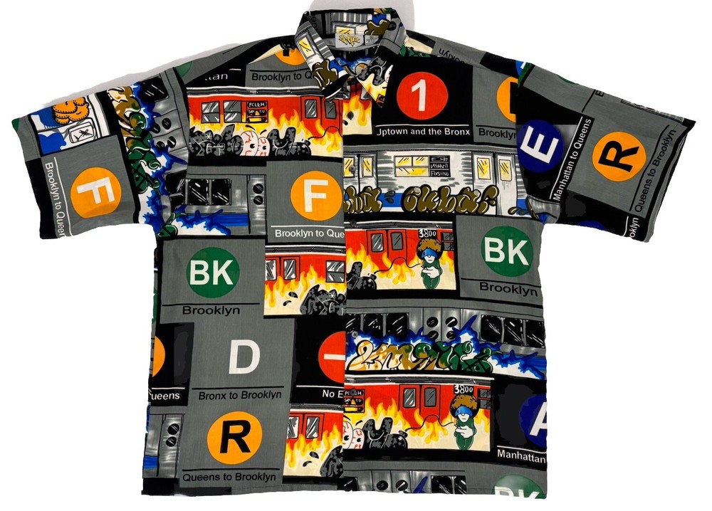 Up Ro’s NY Subway Graffiti Shirt Mens 2XL Hip Hop Streetwear Bronx Brooklyn Y2K