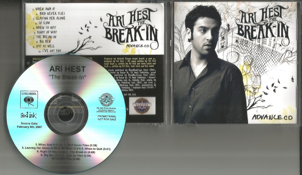 ARI HEST Break in COMPLETELY DIFFERENT BACK ART ADVNCE Tst Press PROMO DJ CD