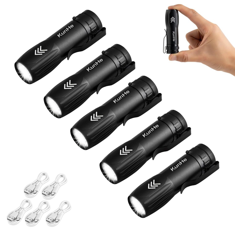 Small Rechargeable Flashlights, Mini LED Pocket Flashlight Battery Operated, ...