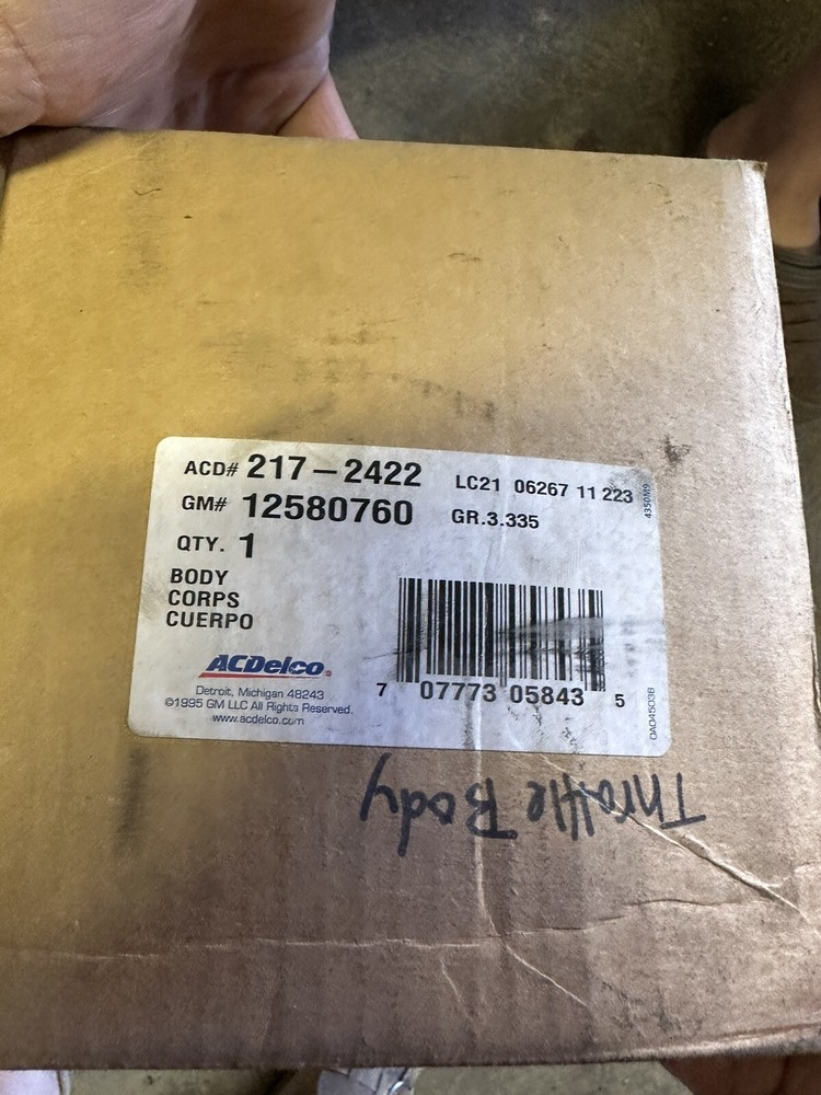 Genuine GM 12580760 Throttle Body