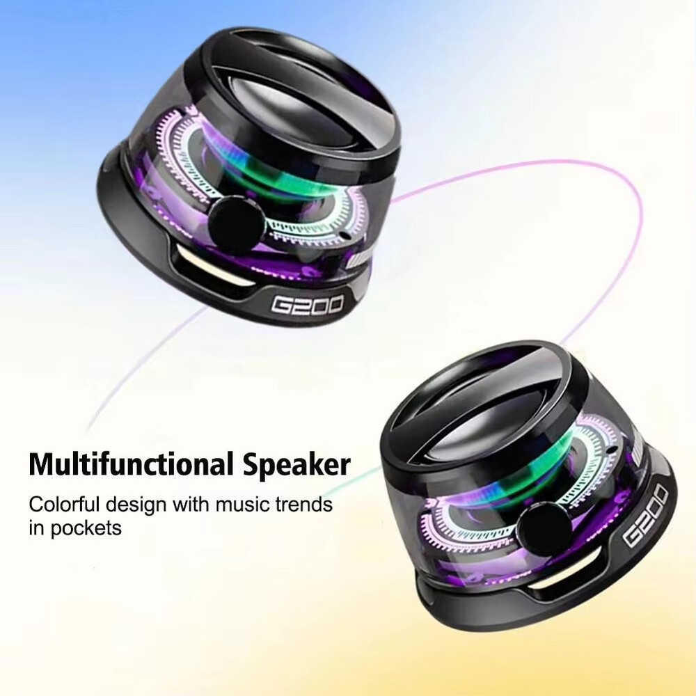 Magnetic Ultra-Portable LED RGB Bluetooth 5.3 Wireless Speaker G200 with Vibrant Lighting and Wireless Connectivity