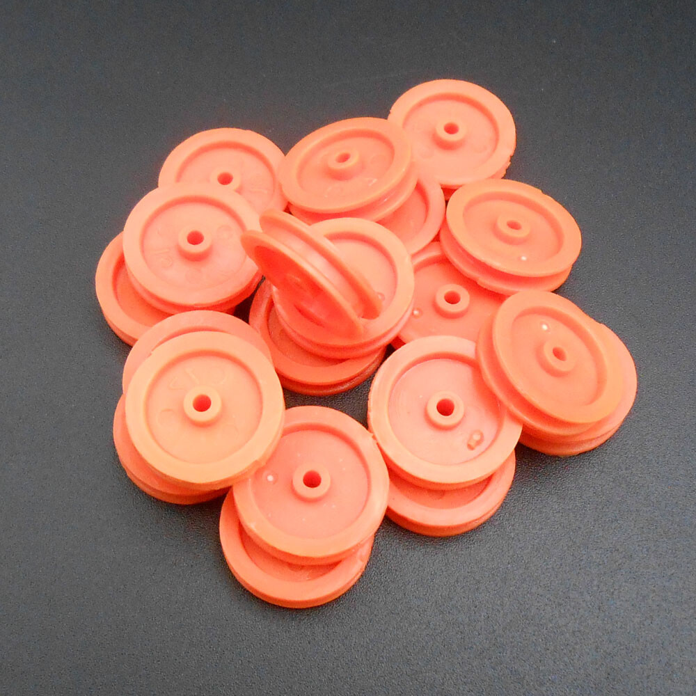 20Pcs Plastic Pulley Gear Motor Wheels Dia 16.5mm Shaft Bore Hole Dia.2MM 1.95MM
