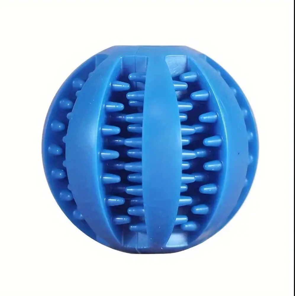 Dog Ball Toys Interactive Elasticity Puppy Chew Toy Tooth Cleaning Food Ball Blu