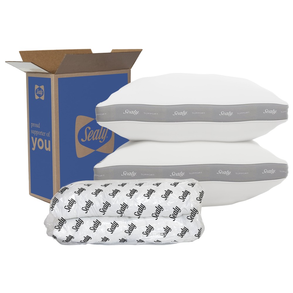Sealy Extra Firm Foam Pillow 2-Pack for Standard Queen Mattress Support