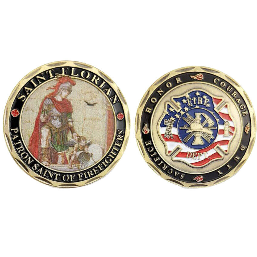Challenge Coin ST Florian Patron Saint of Firefighters Medal Fire Department