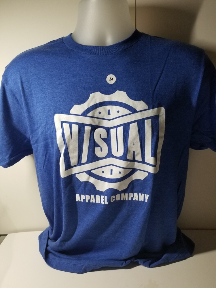Visual Apparel Company Graphic Tee Men's Short Sleeve Blue Size Medium T_Shirt-image