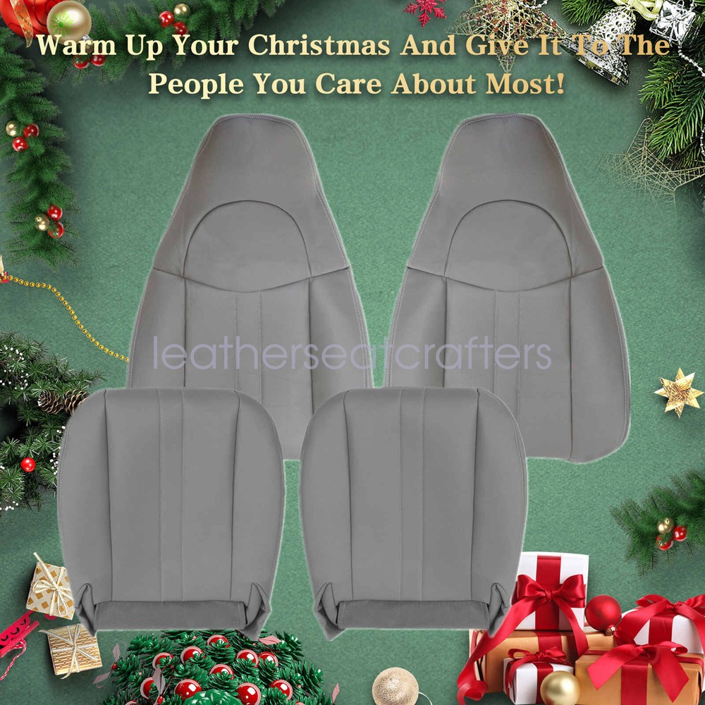 2003-2014 Chevy Express & GMC Savana Van Gray Leather Front Seat Cover