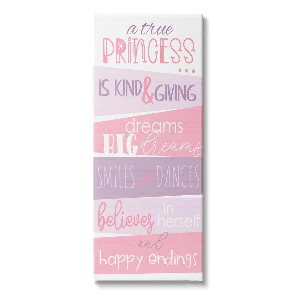 Stupell Motivational True Princess List in Pink and Purple Design