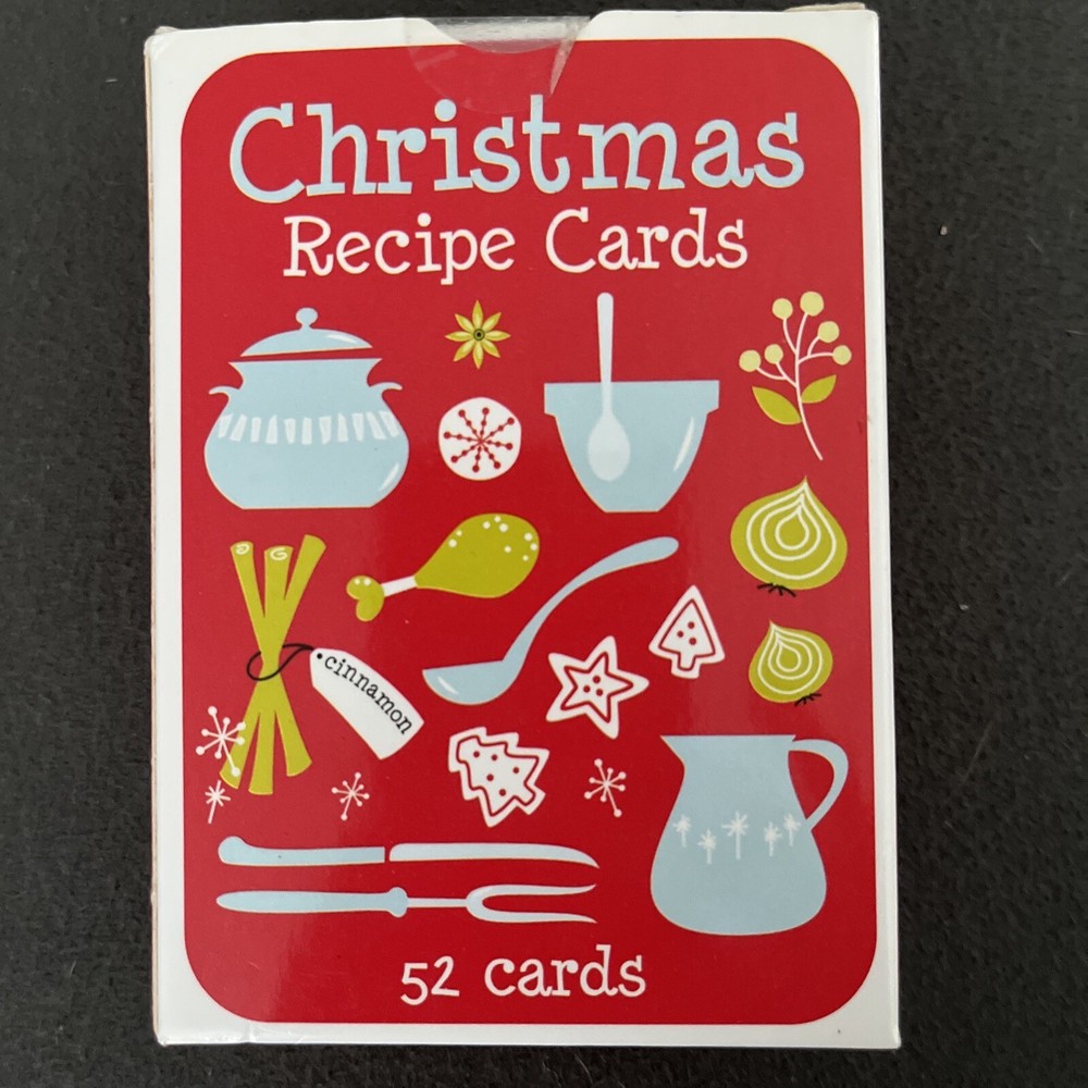 52 Christmas Recipe Cards Box Set Cooking Cookbook Recipes Holiday Gift Idea
