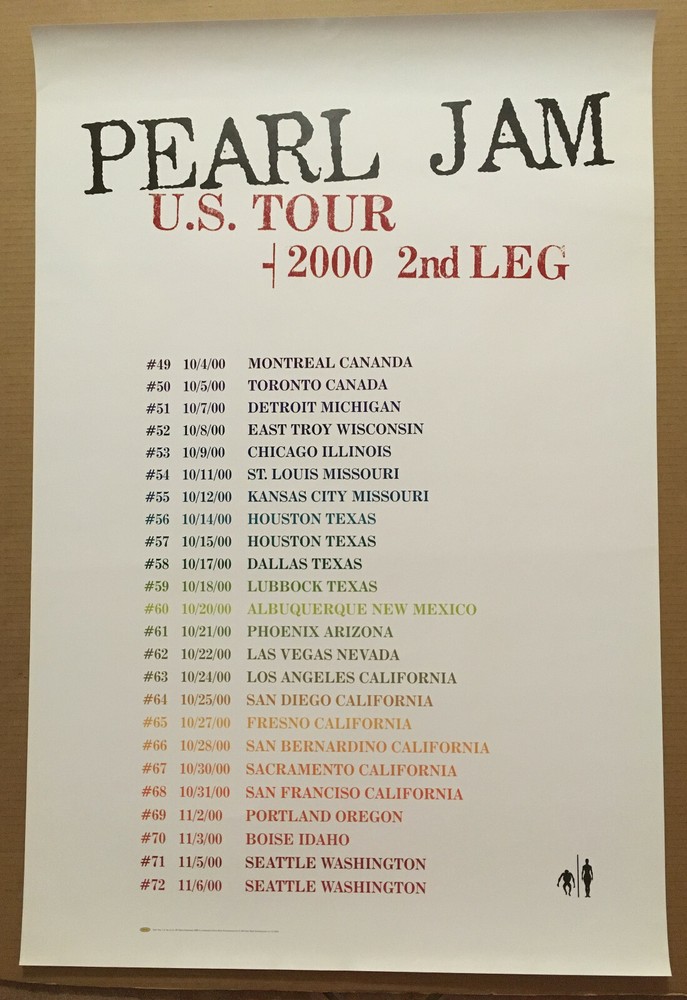 PEARL JAM Rare 2002 VERY LARGE TOUR PROMO POSTER for Live CD 24x36 NEVER DISPLAY