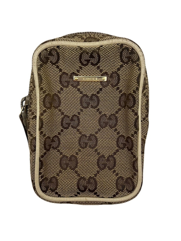 Gucci Cigarette Case Canvas Beige USED TB94-5