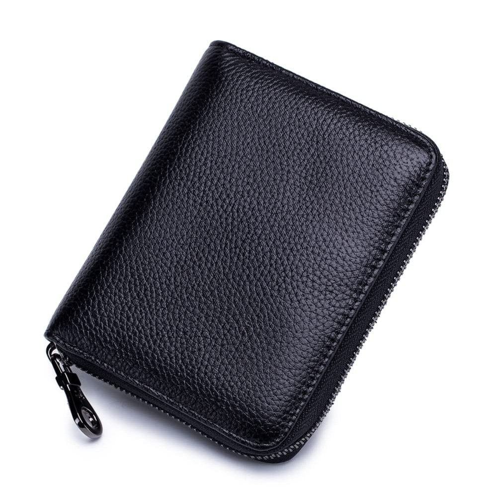Genuine Leather RFID-Blocking Credit Card Holder Travel Passport Wallet