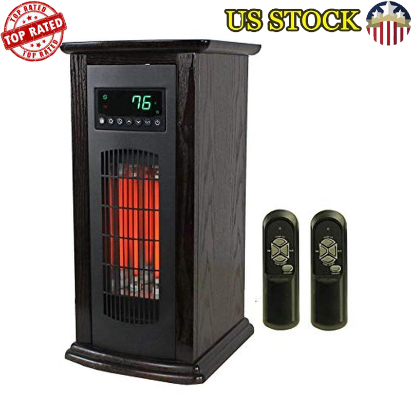 Portable Infrared Quartz Tower Heater Indoor Efficient Remote Safety Durable US