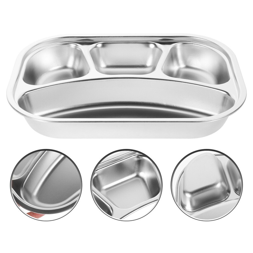 1 Set Divided Compartment Dinner Trays - Sectional Food Plates