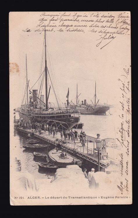 1902 French Line SS Eugene Pereire Postcard CGT Steamship