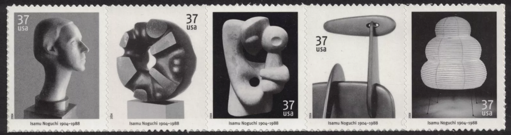 Scott#: 3857-3861 - Isamu Noguchi 37¢ 2004 APU Strip of 5 self-adhesive