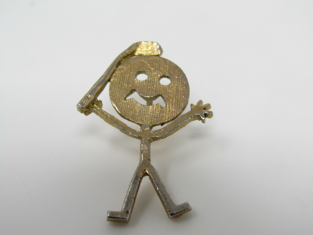 Angry Golfer Pin Gold Tone Vintage