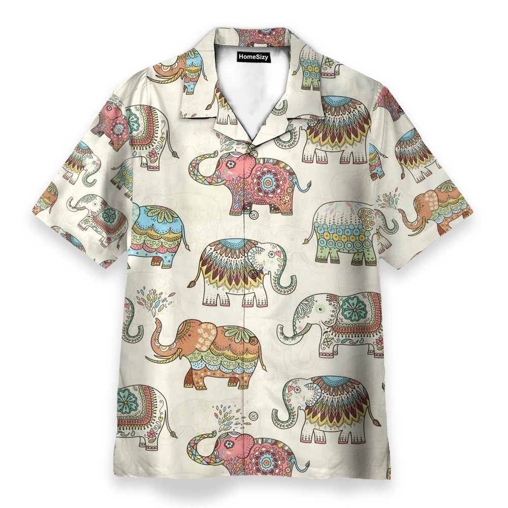 Mandala Elephants India Style   Hawaiian Shirt Beach Shorts