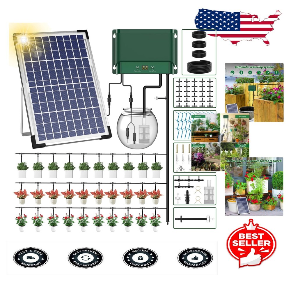 Adjustable Solar-Powered Irrigation System - Customizable Automated Watering-image