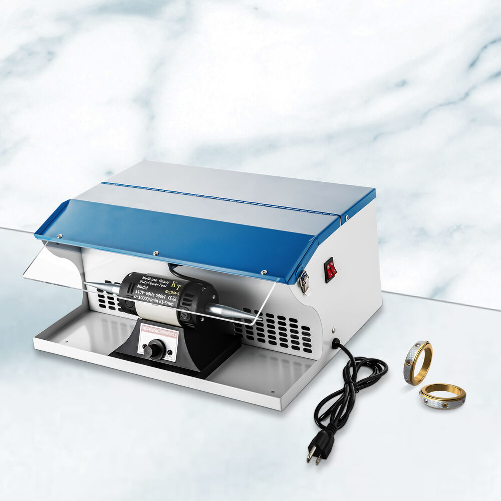 500W Benchtop Jewelry Polisher with Dust Collector and Light
