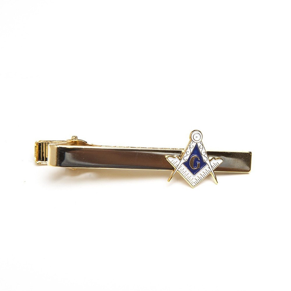 Masonic Gold Tone Tie Bar Clip for Freemasons