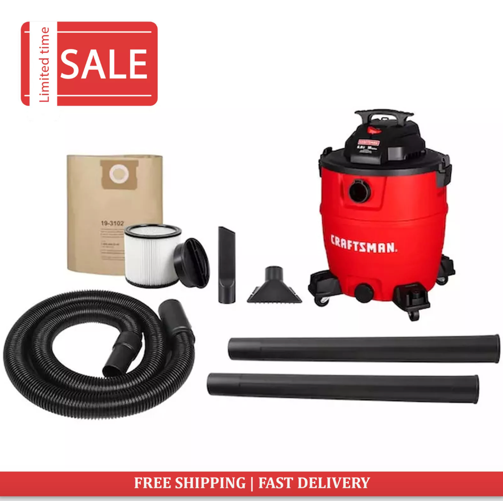 Craftsman 16-Gallon 6-HP Corded Wet/Dry Shop Vacuum Cleaner w/ Accessories Tool