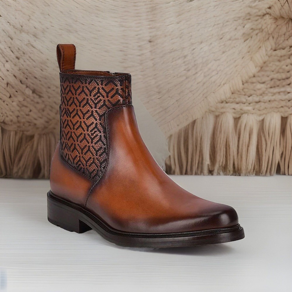 Franco Cuadra $298 Men's 28/US 9 Leather Chelsea Dress Ankle Bootie Honey *READ!