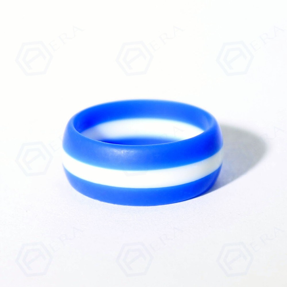 USA Thin White Line Silicone Wedding Band FlexFit by AERA Rings