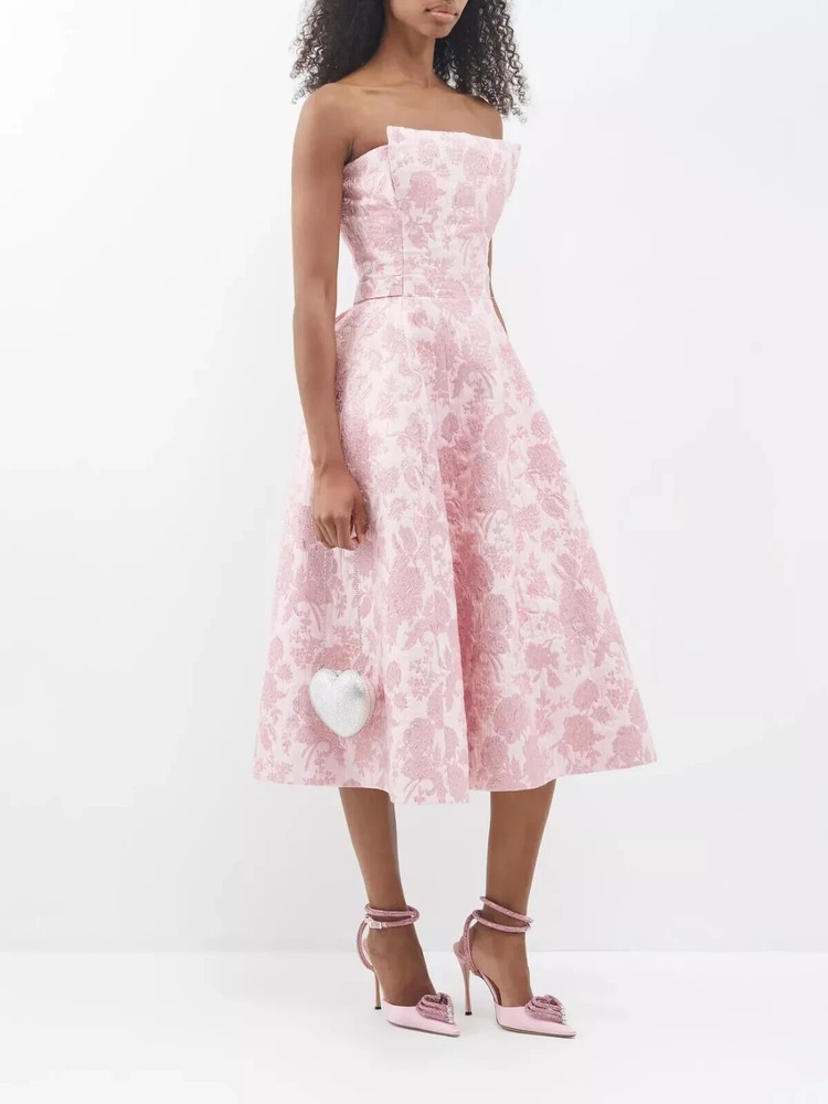 The Vampire's Wife Good Witch Floral Woven Midi Dress Pink Size UK8 EU36 US4 ✨