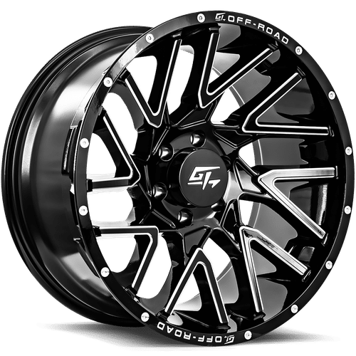 GT Offroad Aggression 17X9 8X165.1 12mm Gloss Black Milled