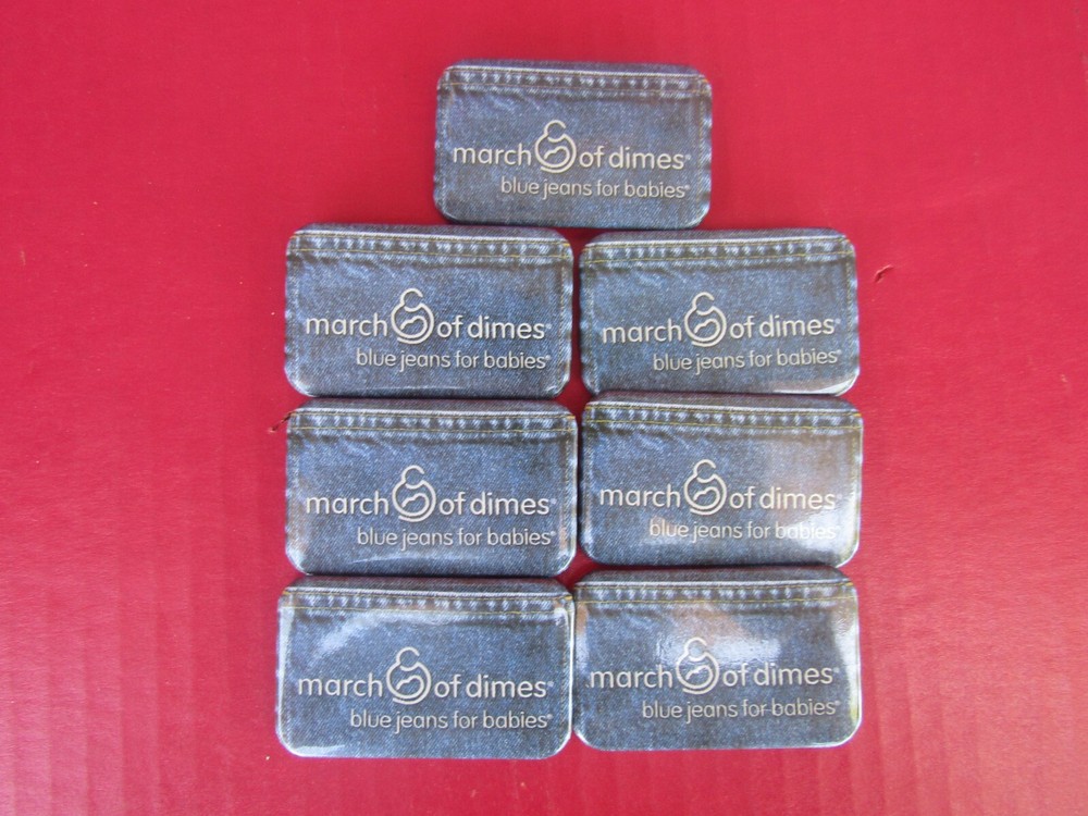 LAPEL HAT SASH PIN March Of Dimes Blue Jeans For Babies Clasp Lot Of 7