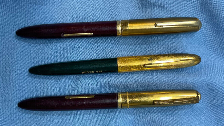 Vintage Collection of Fountain Pens Eversharp all with names AS IS