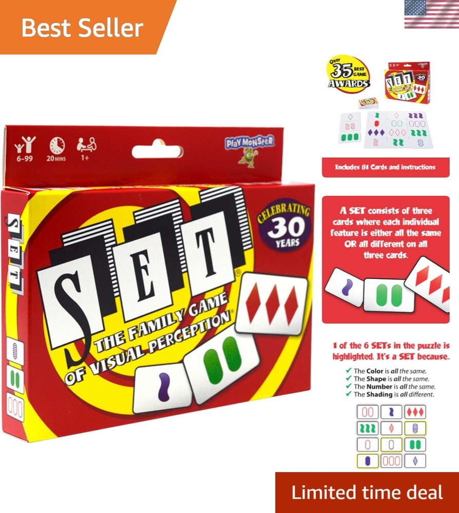Visual Perception Card Game SET: Engaging Brain Exercise for Family Game Night-image